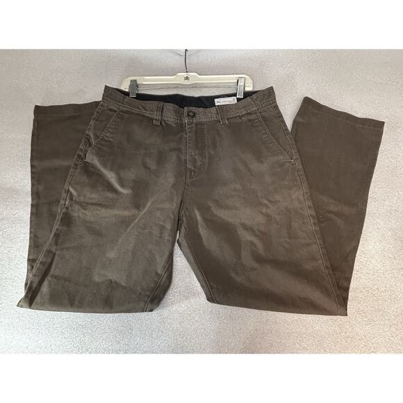 Volcom True To This Chino Pants Sz 34 Brown Casual Straight Leg Flat Front - Picture 3 of 11